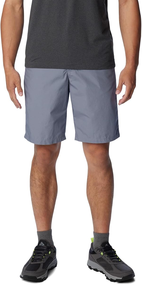 Columbia Mens Washed Out Hiking Short, Grey Ash, 38 x 8