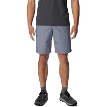 Columbia Mens Washed Out Hiking Short, Grey Ash, 38 x 8