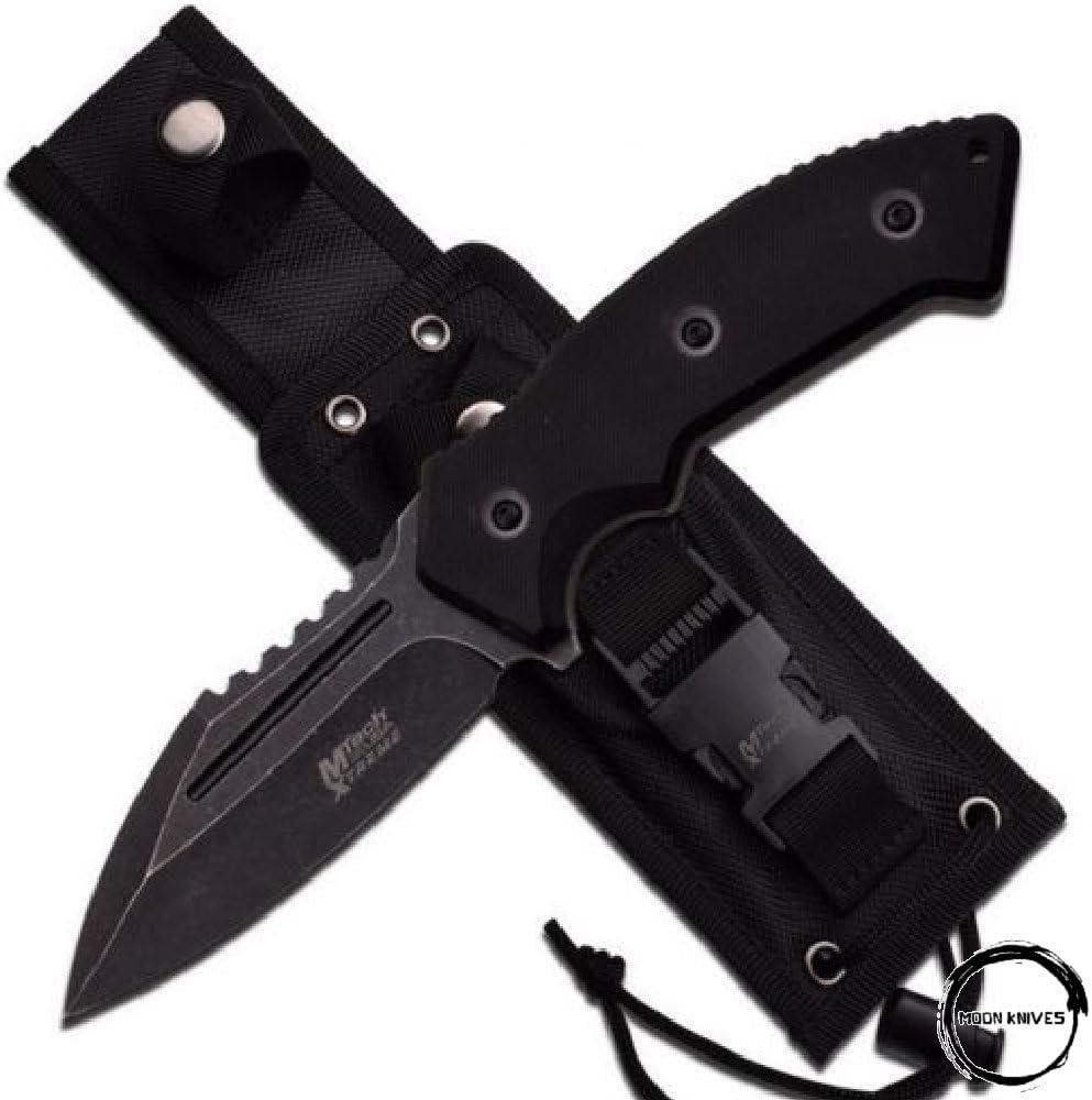 MOON KNIVES NEW Mtech Extreme 10" Tactical Fixed Blade Knife Flat Blade