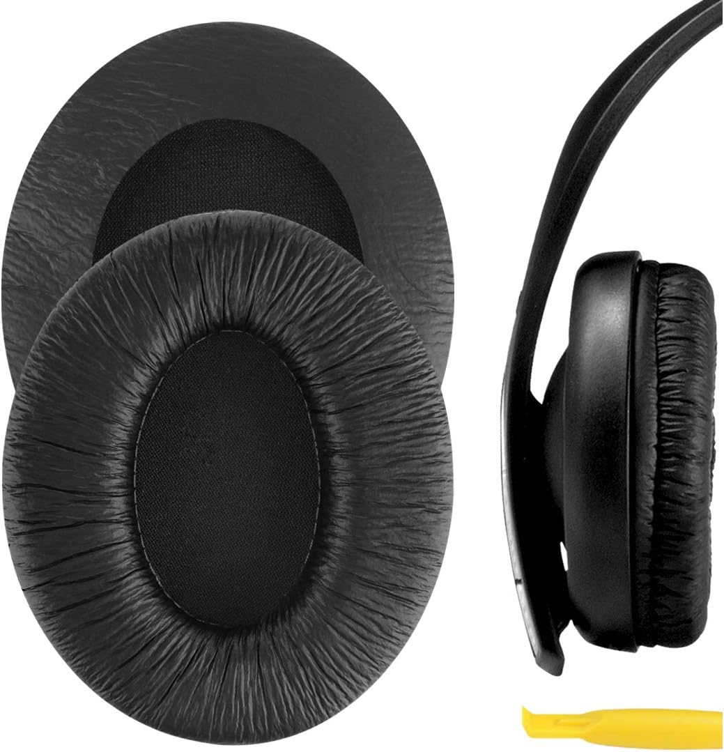 Geekria Replacement Ear Pads for Sennheiser HD202, HD202S, HD212, HD437, HD447, PX360, HD203, HD212-Pro, EH150, EH250, HD62-TV Headphones, Ear Cushions with Video Guide (Black)