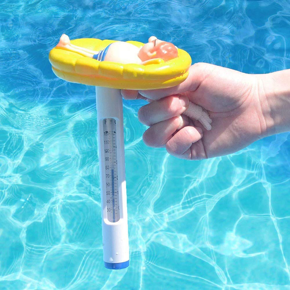Thermomètre de Piscine Flottant, Grande Taille Facile à Lire pour la température de l'eau