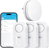 Vista 9 de Govee Sensor de agua wifi, paquete de 1, detector inteligente de fugas de agua, alarma ajustable de 100 dB adecuada para el hogar y sótano, alerta