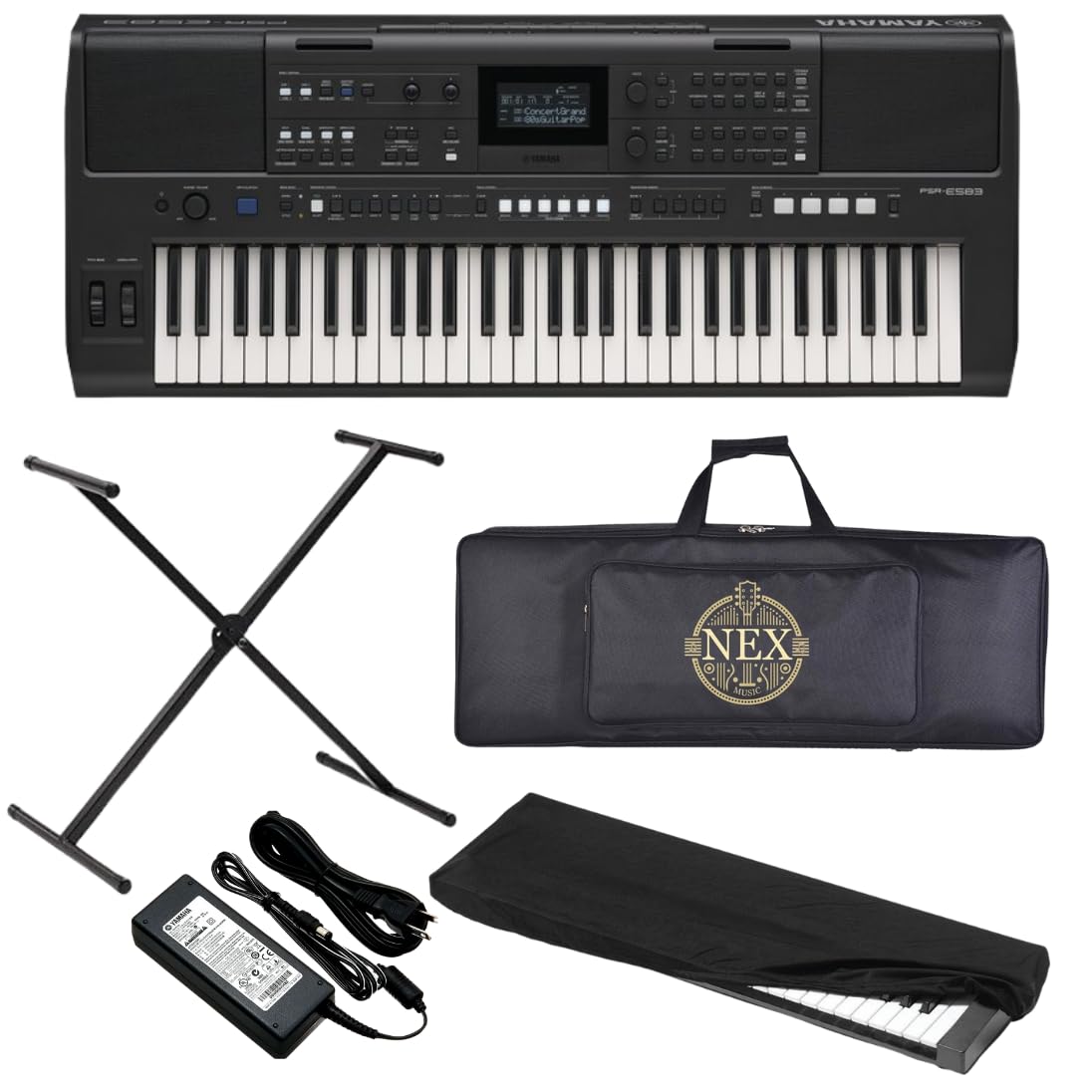 NEX 61-Key Professional Portable Keyboard compatible with Yama-haa PSR-I610, Indian and Western Tones, Advanced Accompaniment Styles with Stand, Carry Bag, Dust Cover, Power Adapter, Black-image-29