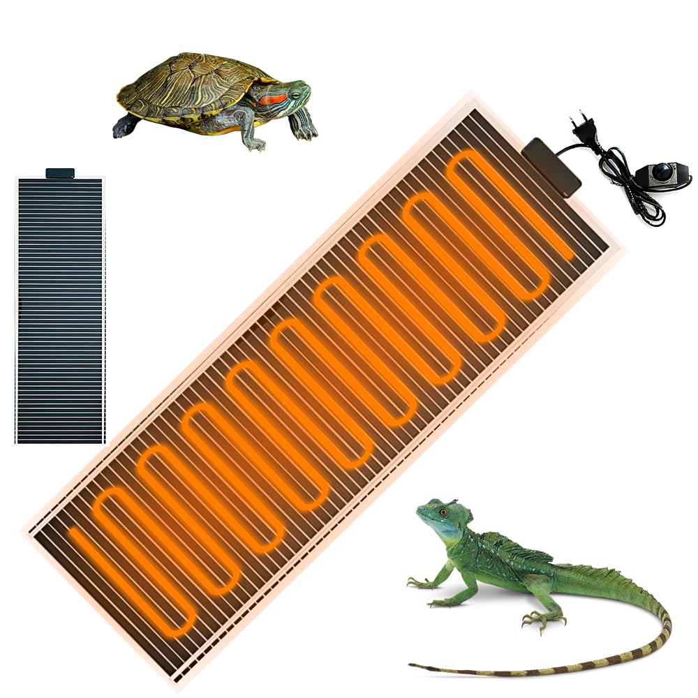 Manta Calefactora para Reptiles 45W, 80 × 28cm Manta Termica Reptiles, Calentador Ajustable para Reptile con Control de Temperatura, para Reptiles Tortugas Serpientes Lagarto Geco Anfibios