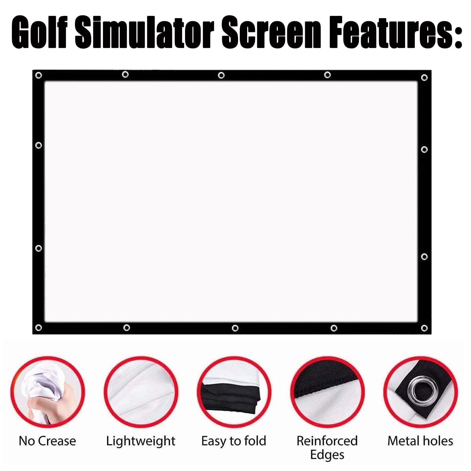 Schermo resistente per simulatore di golf, resistente schermo HD per proiettore, per allenamento, ispessito e ammortizzato per un supporto ottimale
