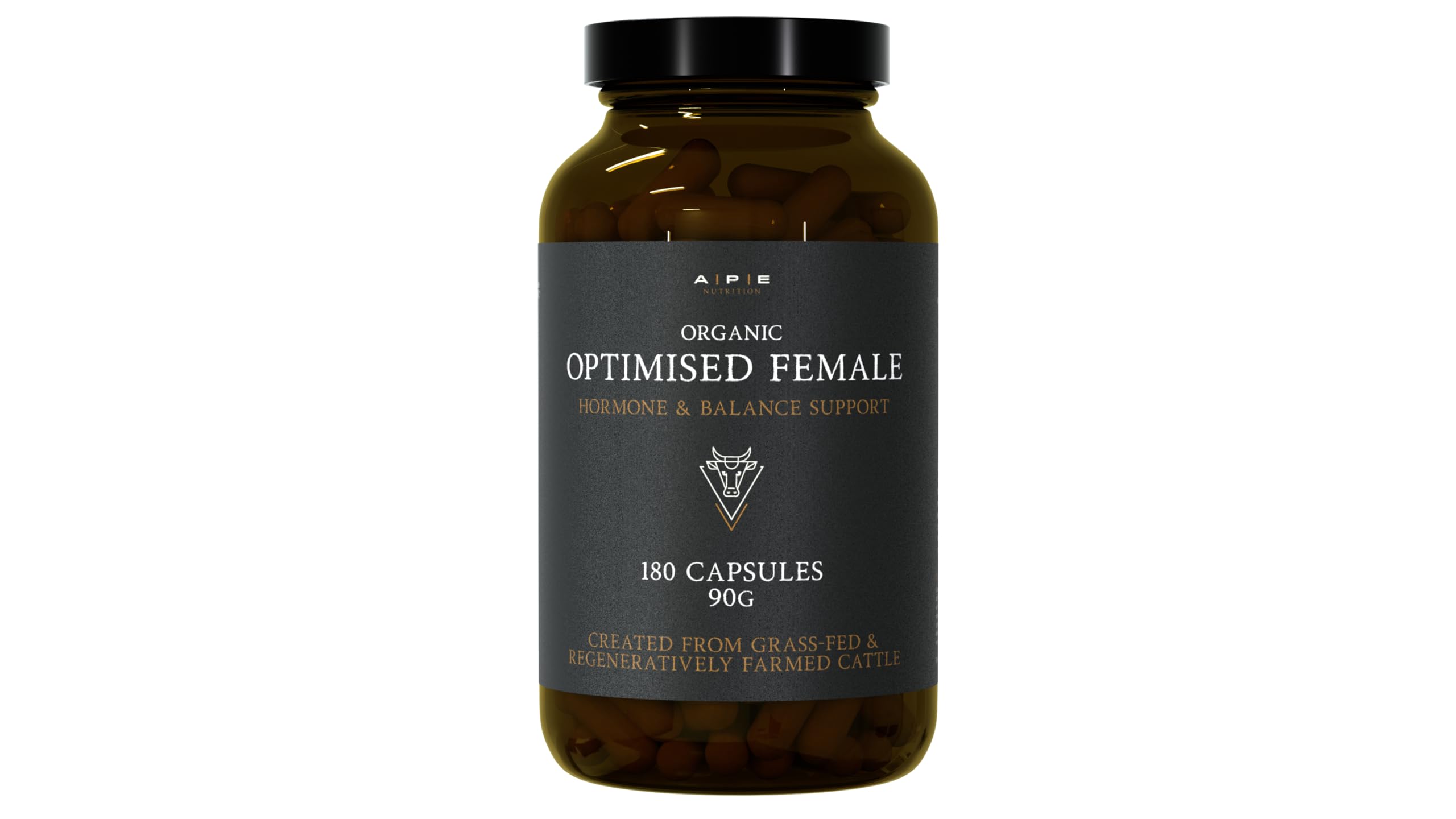 APE Nutrition Optimised Female | Hormonal & Reproductive Health Support & Balance for Women | 100% Grass-Fed Desiccated Beef Organs | Ancestral Supplements for Women | 180 Capsules