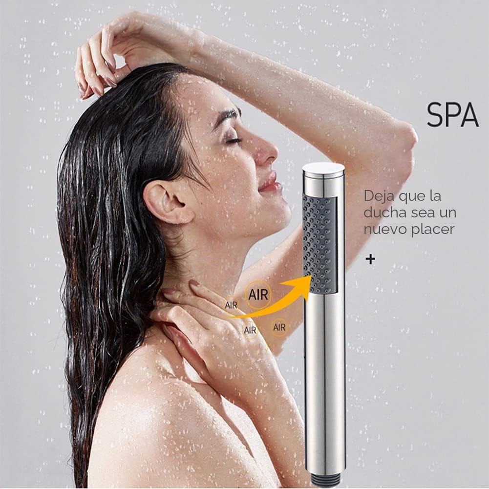 Grifo Bañera Con Alcachofa De Mano, Monomando Acero Inoxidable Cepillado Mezclador De Bañera Montaje En Pared, Incluye Soporte Y Manguera De 150 Cm, Grifo De Ducha