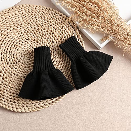 Image of Wrist Cuffs for Women, Elastic Fake Sleeves Knit Arm Cuffs for Sweater Blouse Coat Dress for Ladies Teens