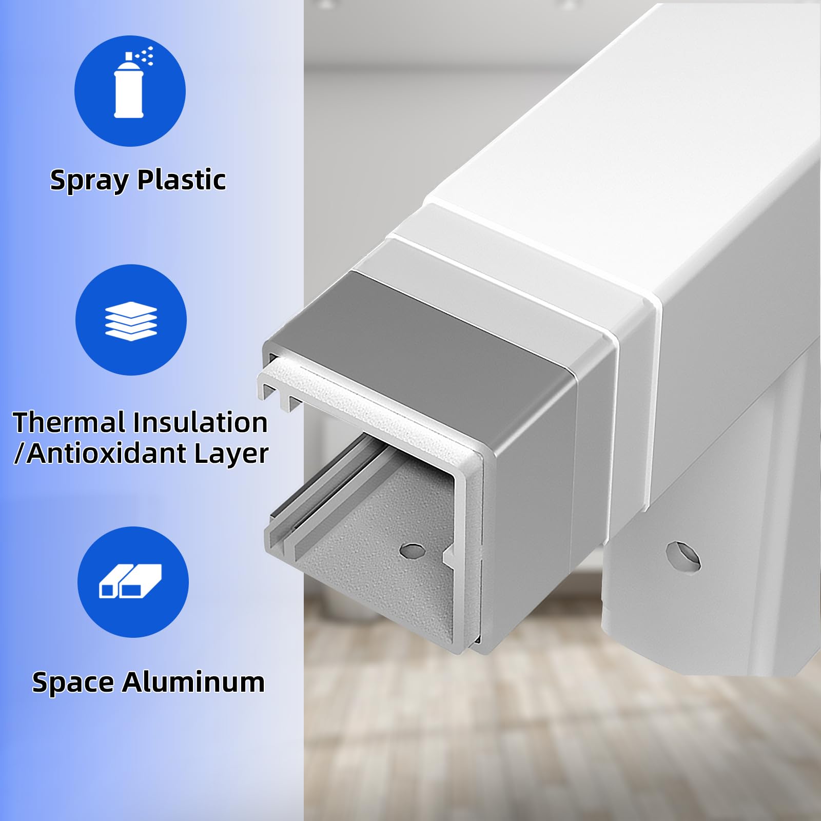 TINS Scaldasalviette Elettrico Termoarredo Bagnocon Conschermo LED e App Portasciugamani Elettrico Temporizzatori e Termostato con Ganci Rimovibili e Aste Appendiabiti Rimovibili- White 49x13.2x78cm
