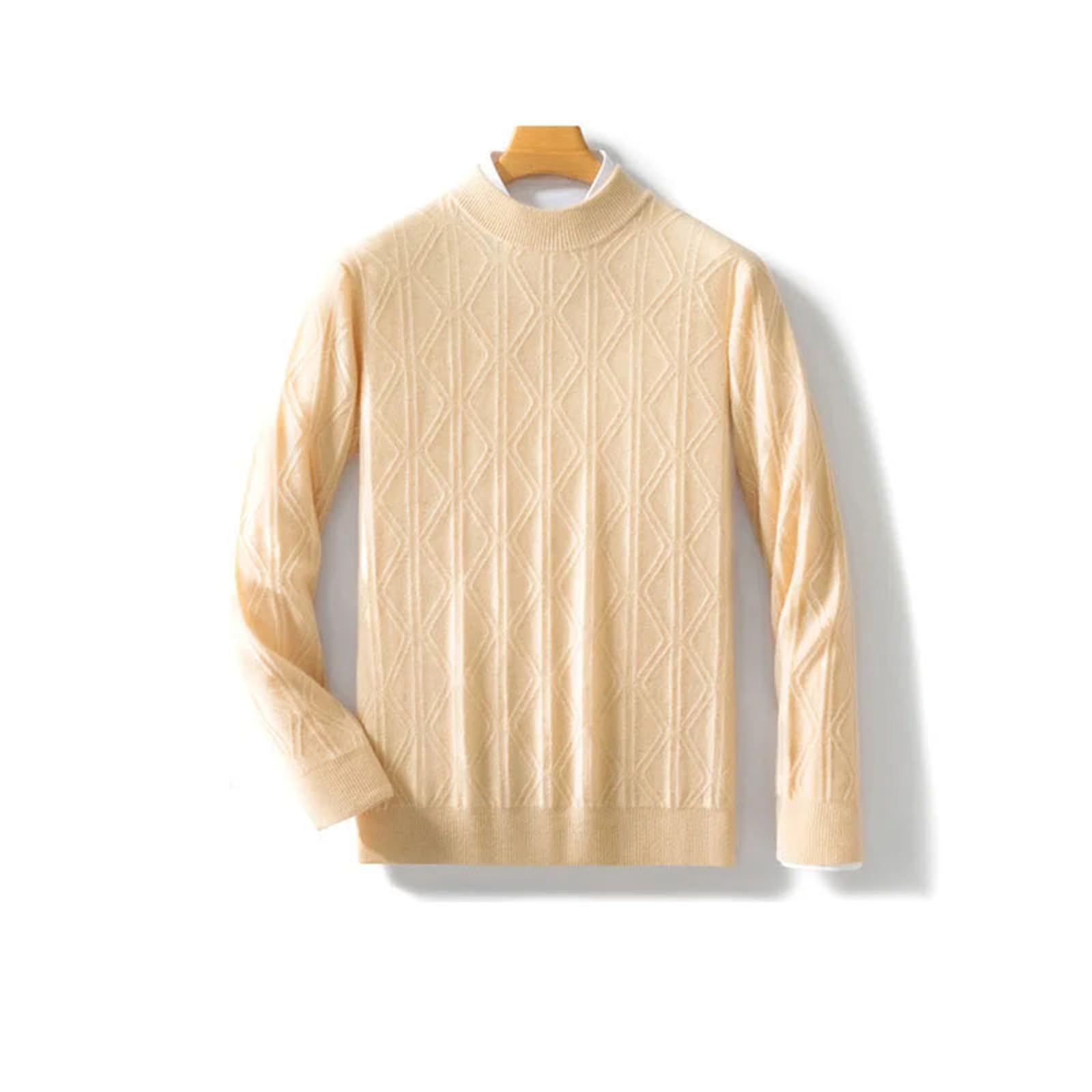Pullover da uomo in lana merino tinta unita girocollo spesso maglioni sciolti casual da lavoro a maglia maglioni fondamento camicia