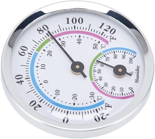 Miniatura 8 de Mini termómetro interior higrómetro al aire libre 2 en 1 estructura compacta escala transparente plata humedad monitor para invernaderos