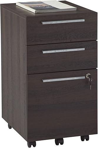 Miniatura 6 de Realspace Trezza - Archivador móvil vertical de 19 pulgadas D con 3 cajones, nogal cálido