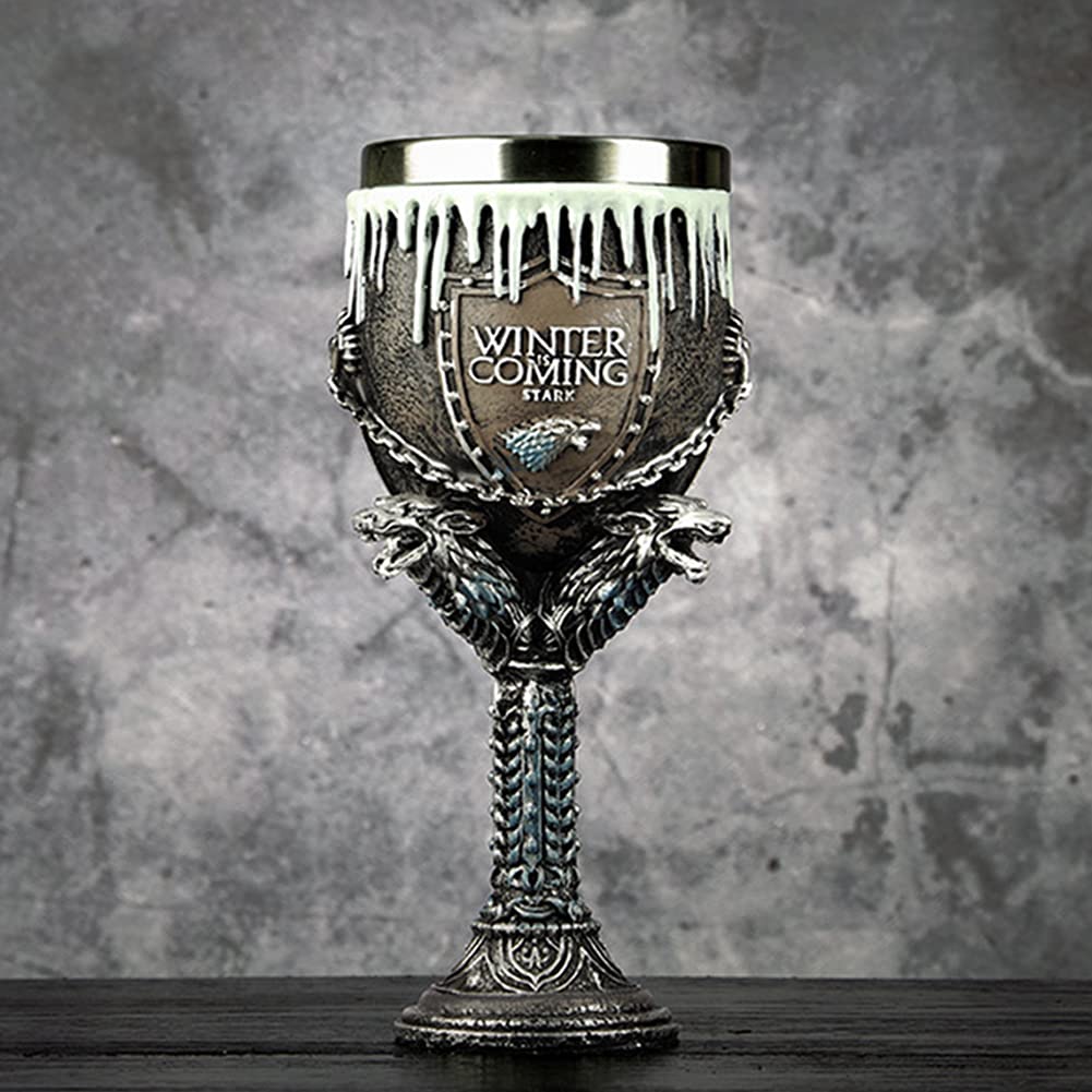 Middeleeuwse kelk, Vintage Wijnglas, 250 ml De Gouden Mooie Wijnbeker, Handgemaakte