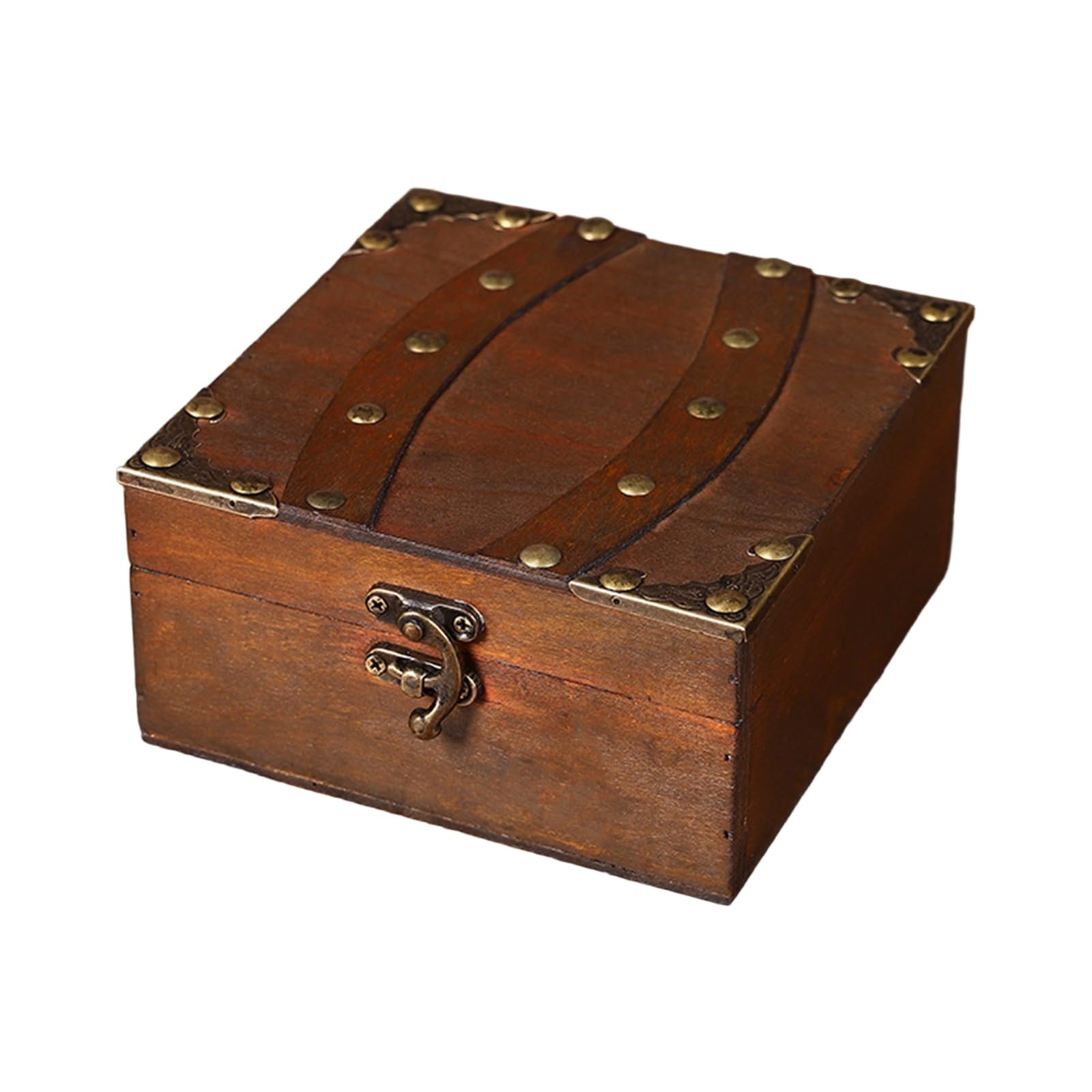 NVOQILIN European Wood Storage Box Featuring Clasp for Valuables and Decor Enhancement European Styles Wood Jewelry Box Including Metal Clasp