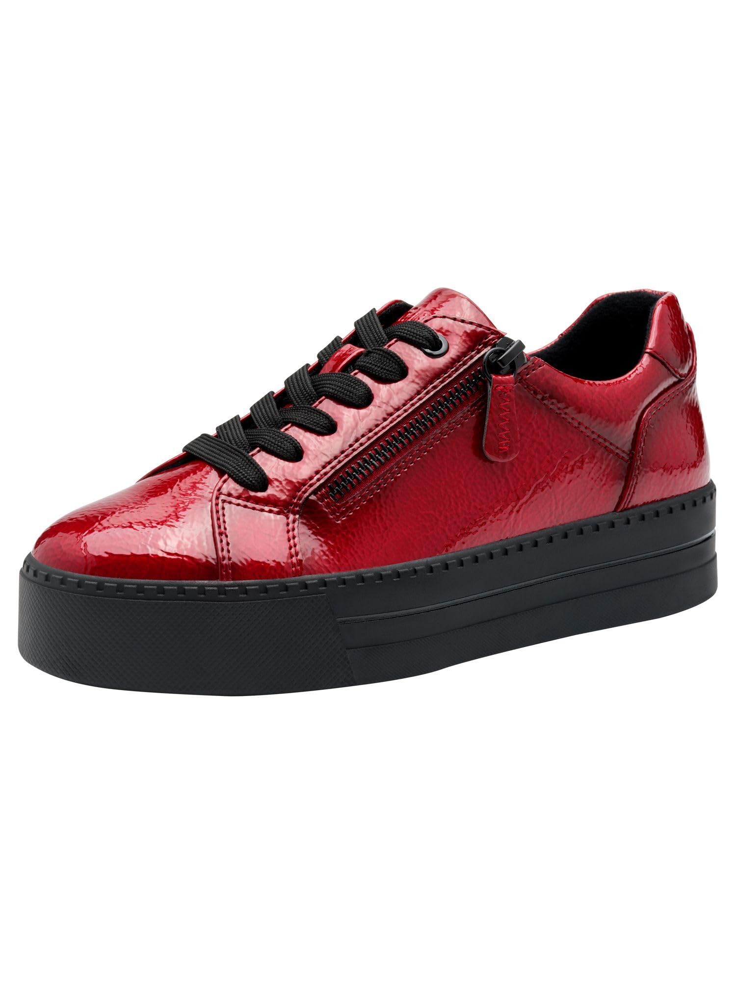 Jana Women’s Platform Sneakers with Zip Vegan, Fire Patent, 3,5 UK