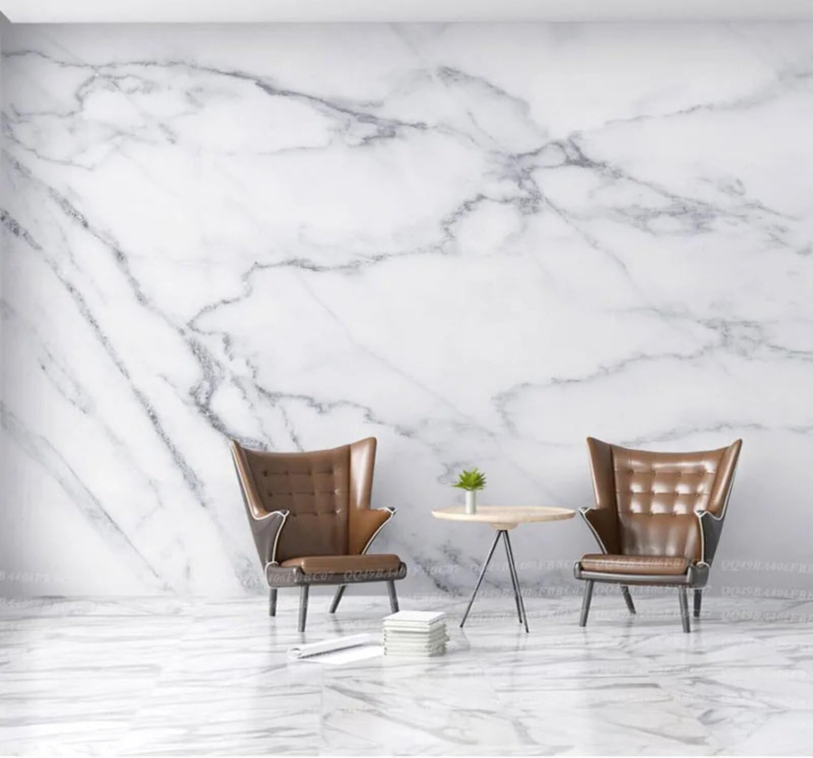 Wallpaper-3D-Xlm 350Cm×256Cm(B×H) Minimalist Creative Black And White Marble Effect Texture 3D Wallpaper Easy Install Feature Office Living Room Sofa Bedroom Tv Background Wall Decoration-350Cm×256Cm