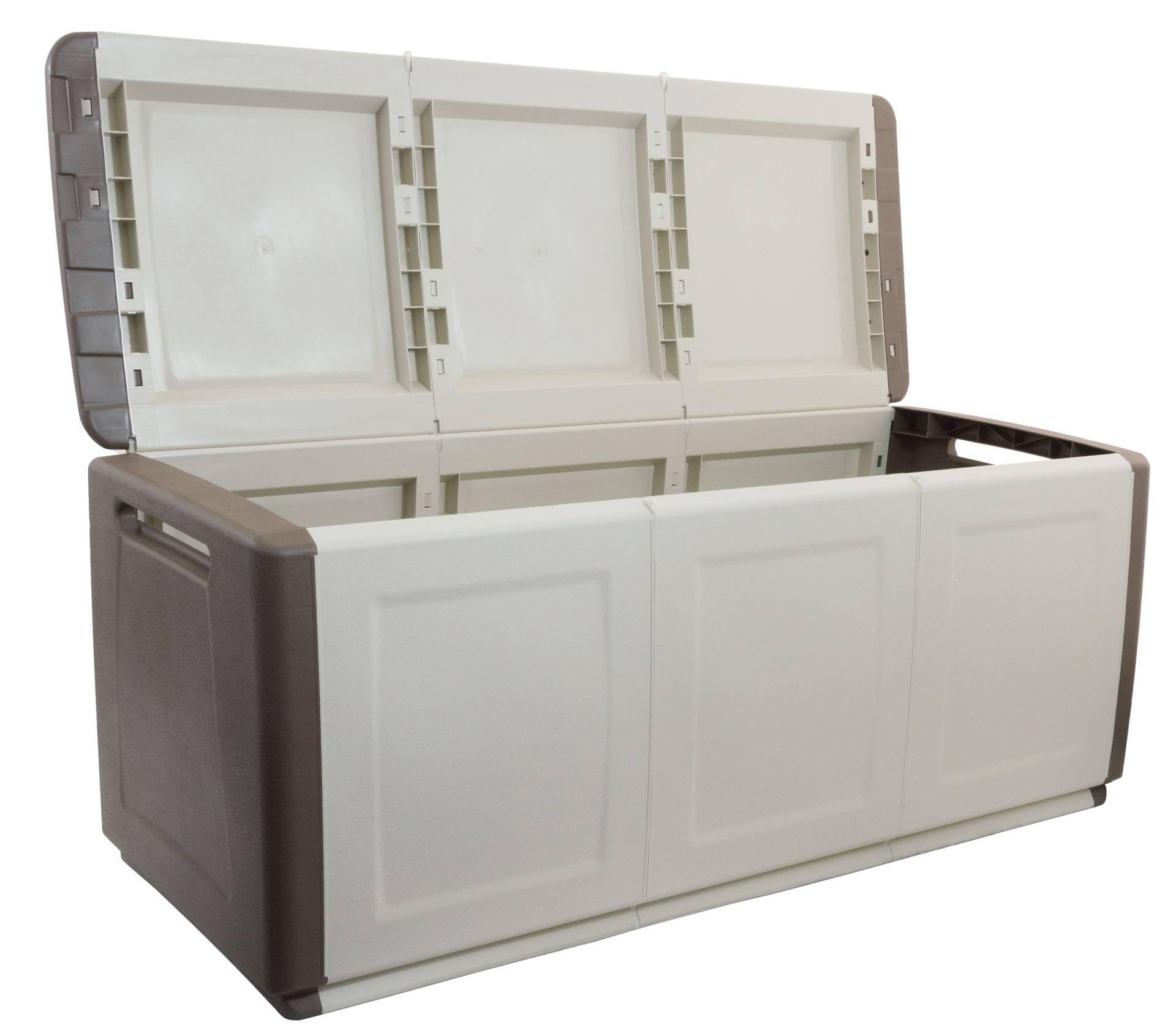 Dmora Baúl, Cómoda multiusos, Baúl de almacenamiento, Caja de almacenamiento, 100% Made in Italy, 138x53h57 cm, Beige y Marrón
