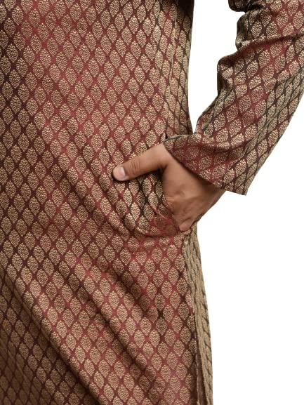 Image of SOJANYA (Since 1958, Men's Silk Blend Grey Kurta Pyjama & Silk Blend Jacket Combo