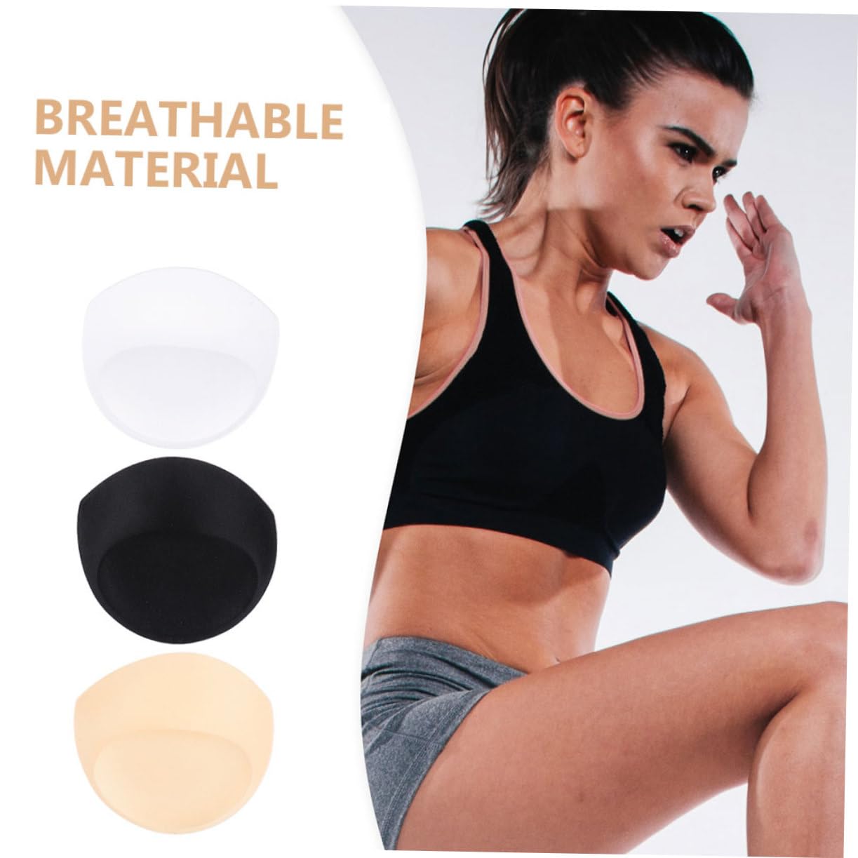 VANZACK Almohadillas de Esponja Semicirculares Transpirables y Push Up para Sujetador, 6 Pares Ideales para Sujetador Deportivo y Trajes de Baño