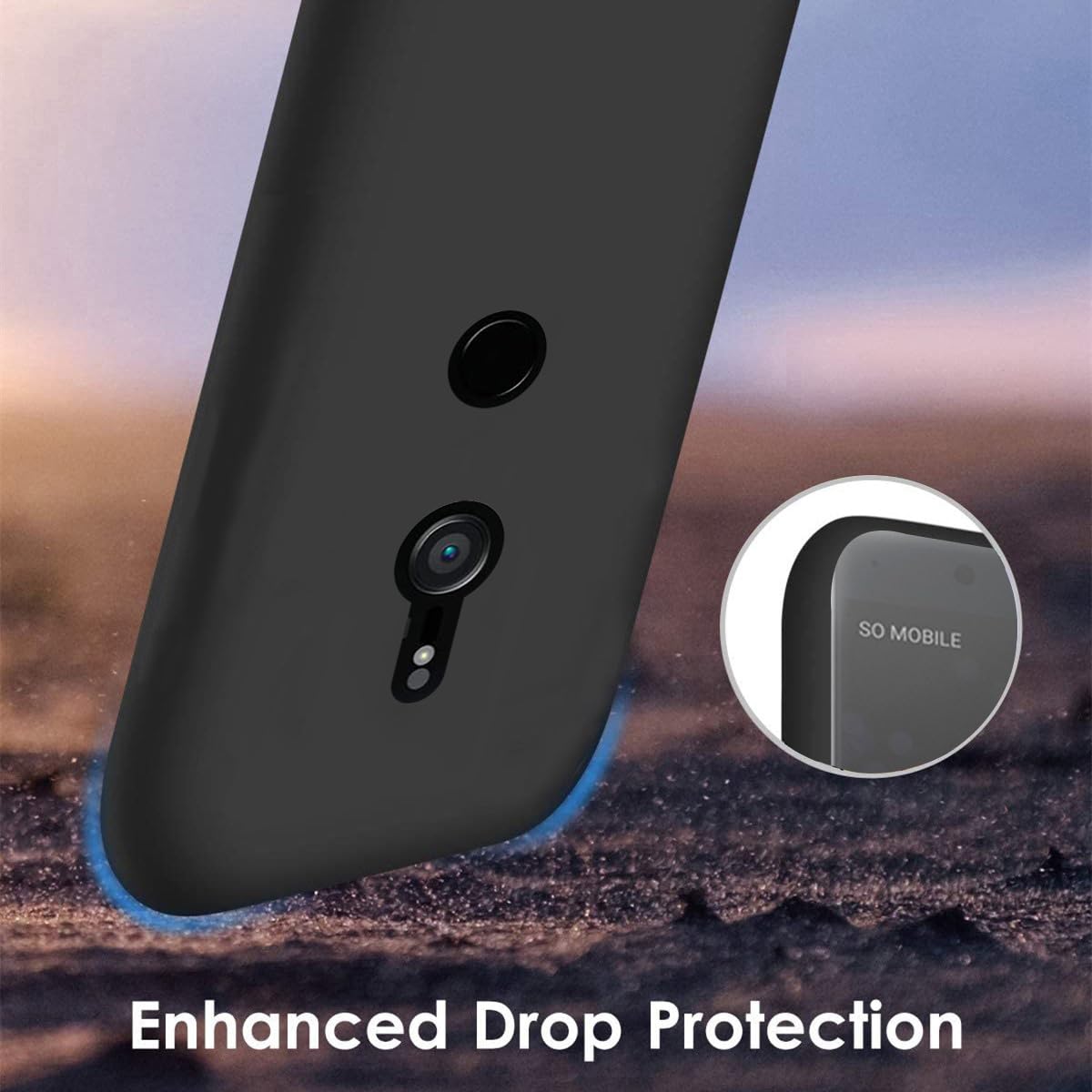 Cover Personalizzata Per Sony Xperia XZ3 Con Foto O Testo - Custodia Morbida TPU Trasparente + Cinturino Universale - 4
