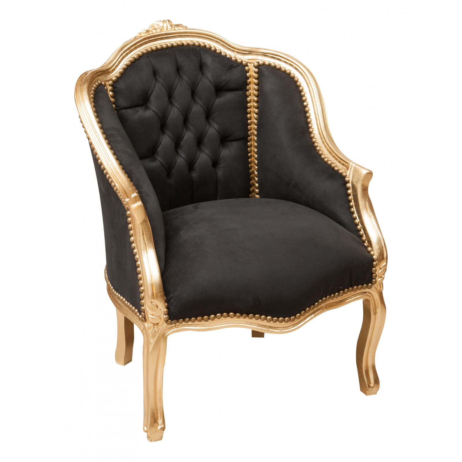 Biscottini Silla Luis XVI 80x57x63 cm | Butacas para Dormitorio | Sillon Barroco | Silla Antigua | Sillon orejero Vintage Antiguo