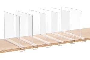 Neatly Organized Spaces - Clear Acrylic Shelf Dividers for Optimal Organization