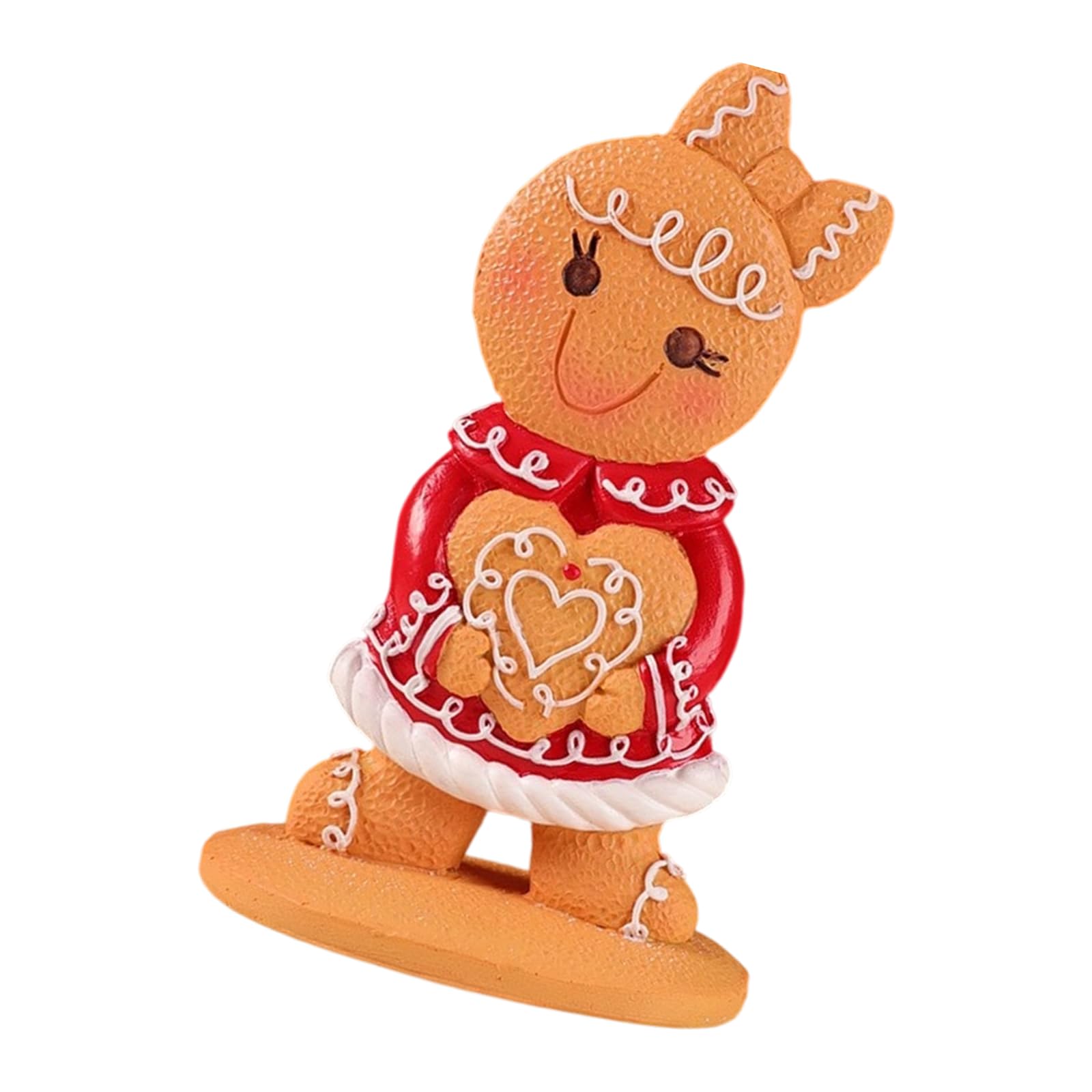 carotoe Gingerman Ornament Resin Figurine Ornament Christmas Tabletop Decoration for Mantels Shelf Dining Room Display Christmas Gingerman