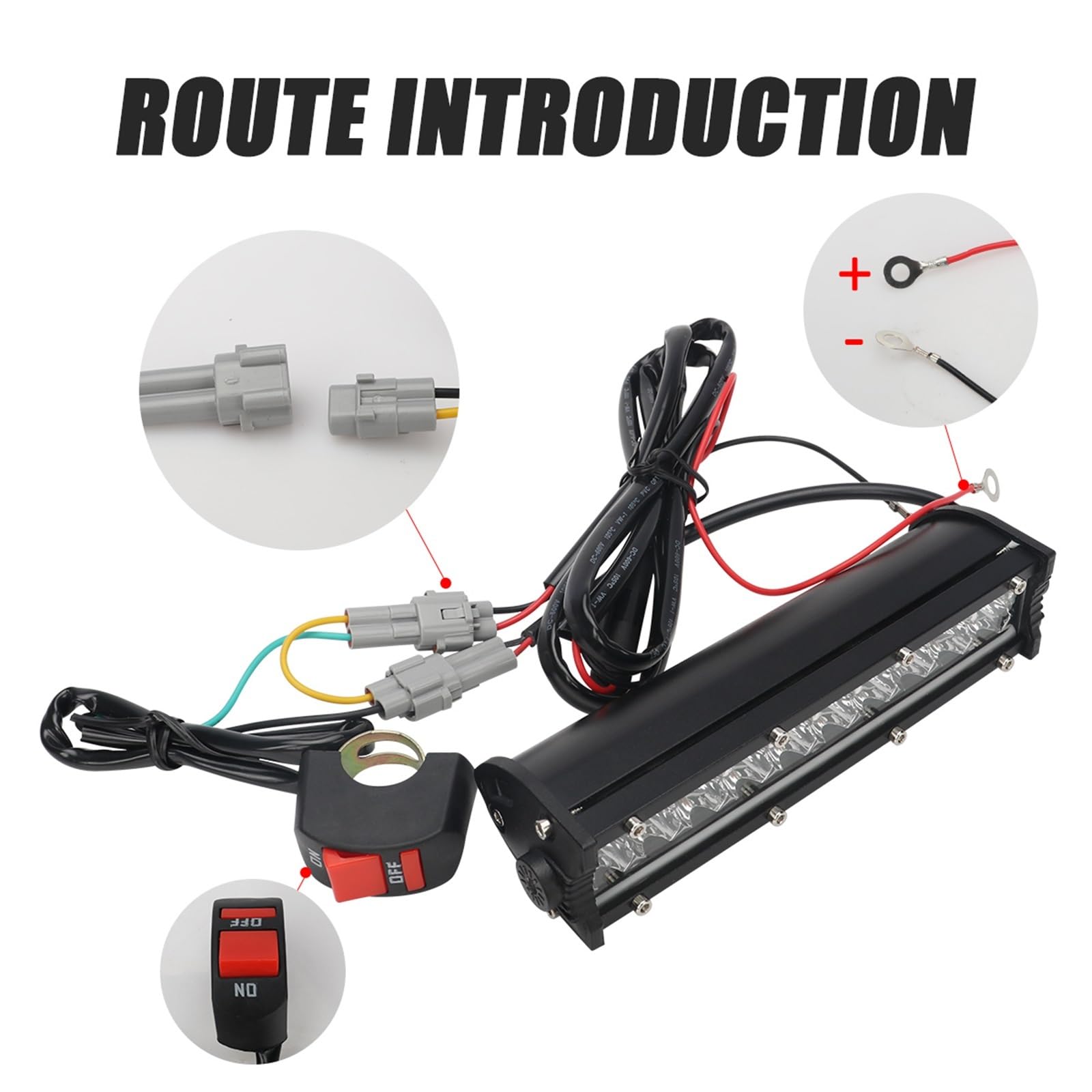 LED Fendinebbia Barra Luminosa LED Faro Barra Luminosa LED 60 W Con Kit Interruttore Per La Maggior Parte Dei Manubri 7/8" Giallo Bianco Faro Moto
