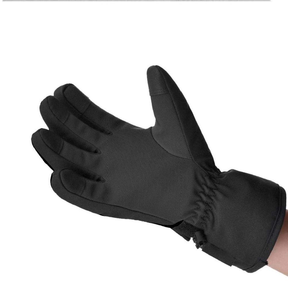 Guanti da Sci per Bambini Snowboard Invernale Isolamento Termico da Neve Antivento Impermeabile Touch Screen a Dito Pieno Guanti Neri per Il Freddo (s M)