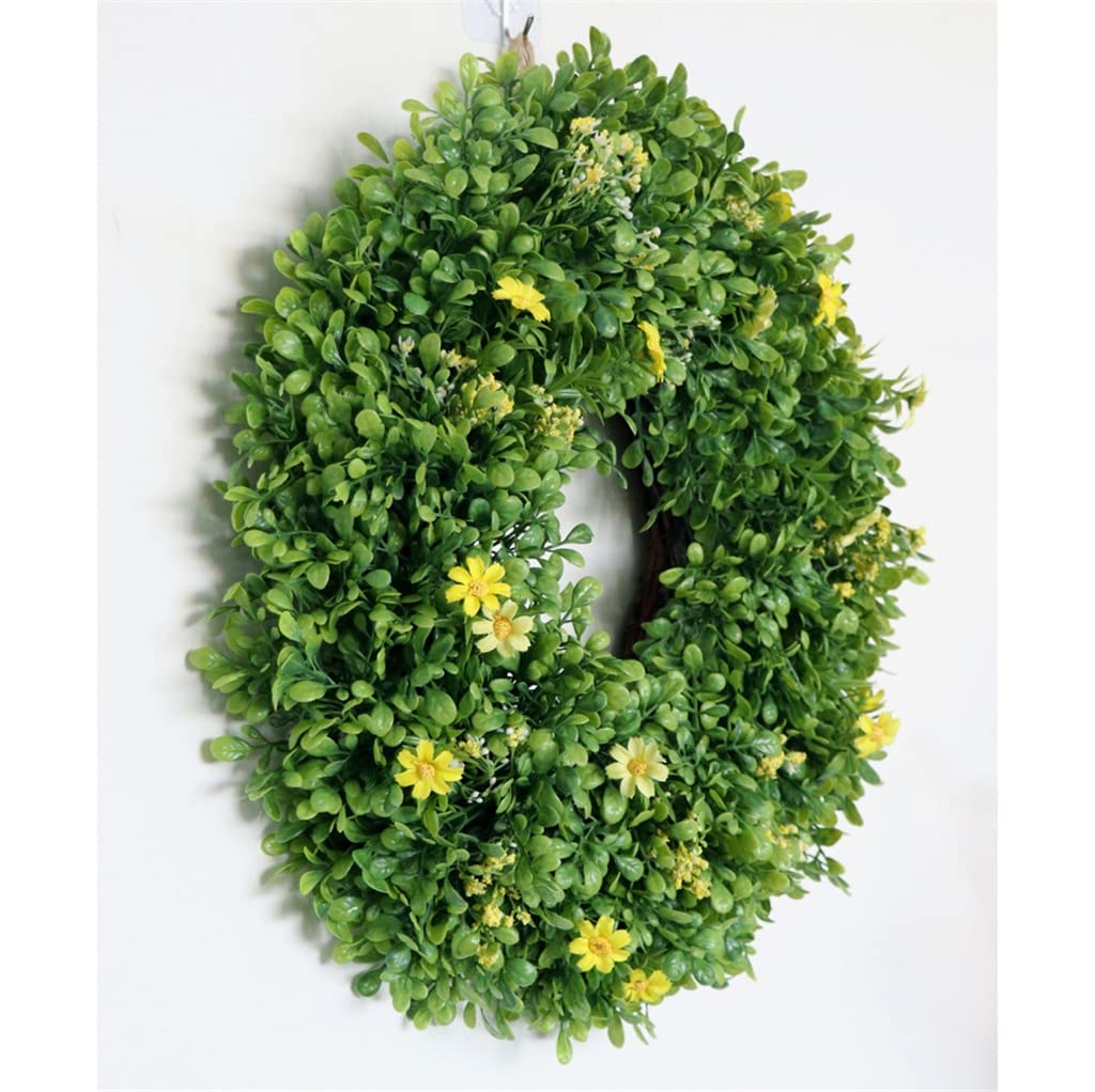 Wieniec Ze Sztucznego Bukszpanu, Dekoracja Domu, Wesele W Stylu Leśnym, Ozdoba Na Drzwi Wejściowe, Z Wiecznie Zielonymi Liśćmi (D 45 * 45CM)