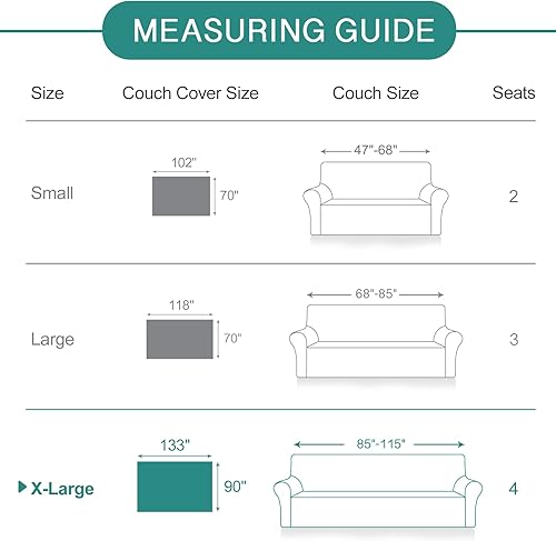 Miniatura 2 de RHF - Fundas para sofá de 3 cojines, fundas seccionales para sofá, fundas de sofá para perros, funda de sofá, mantas para sofá (pequeño, beige)