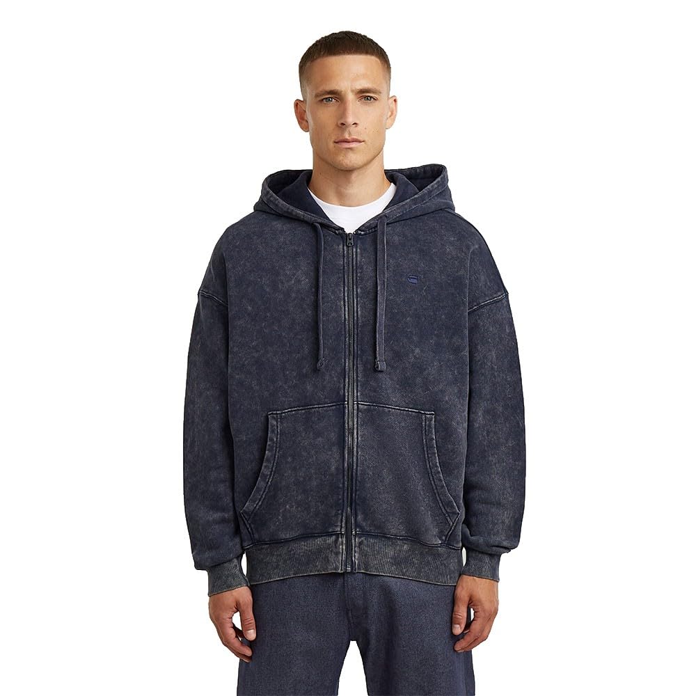 G-Star Herren Washed Loose Full Zip HDD Sw Hooded Sweatshirt