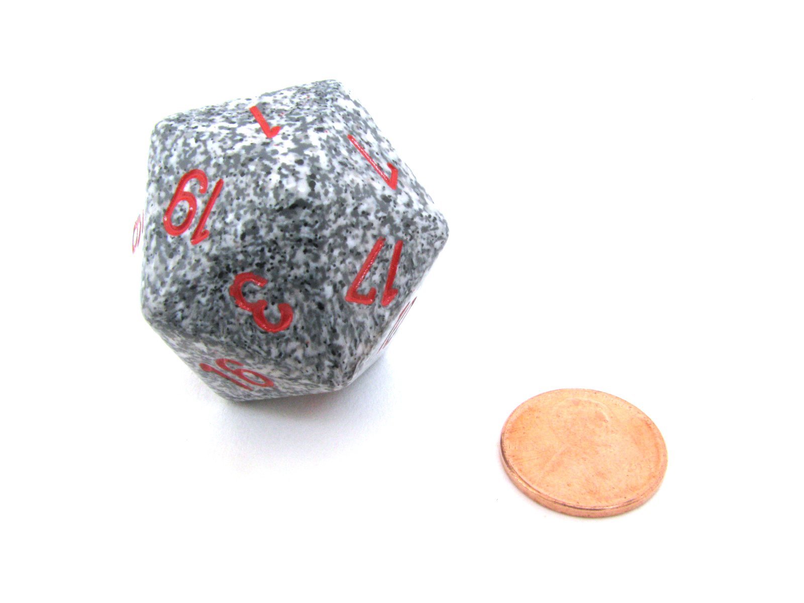 Chessex Jumbo 34mm Speckled Sea D20 Dice - Large 20-Sided Counter For D&D & Tabletop Games