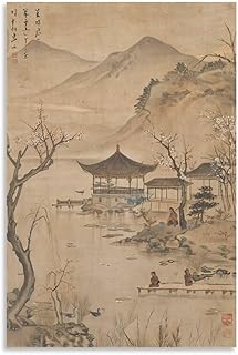 Retro Canvas Wall Art Chinese Ink Painting Style Landscape Decorative Painting[8] Artworks Canvas Poster Room Aesthetic Wall Art Prints Home Modern Decor Gifts Framed-unframed 12x18inch(30x45cm) - Buy now