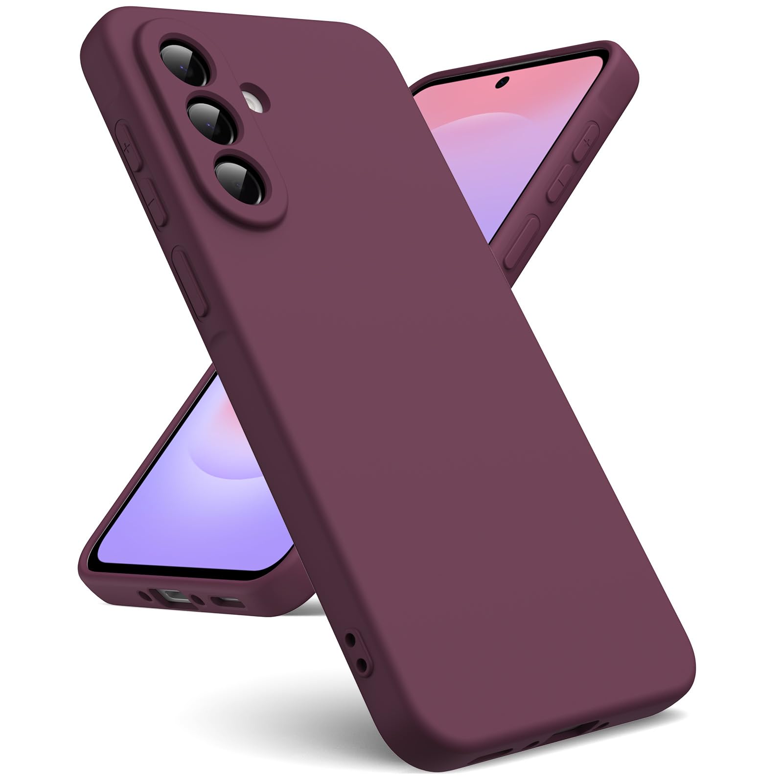 Oududianzi - Hülle für Samsung Galaxy A17 4G/5G, Silikon Liquid Flüssigsilikonhülle, Kratzfestes Innenseite Mikrofaser, Weiches TPU Schutzhülle aus Gummi Stoßfeste Handyhülle - Lila