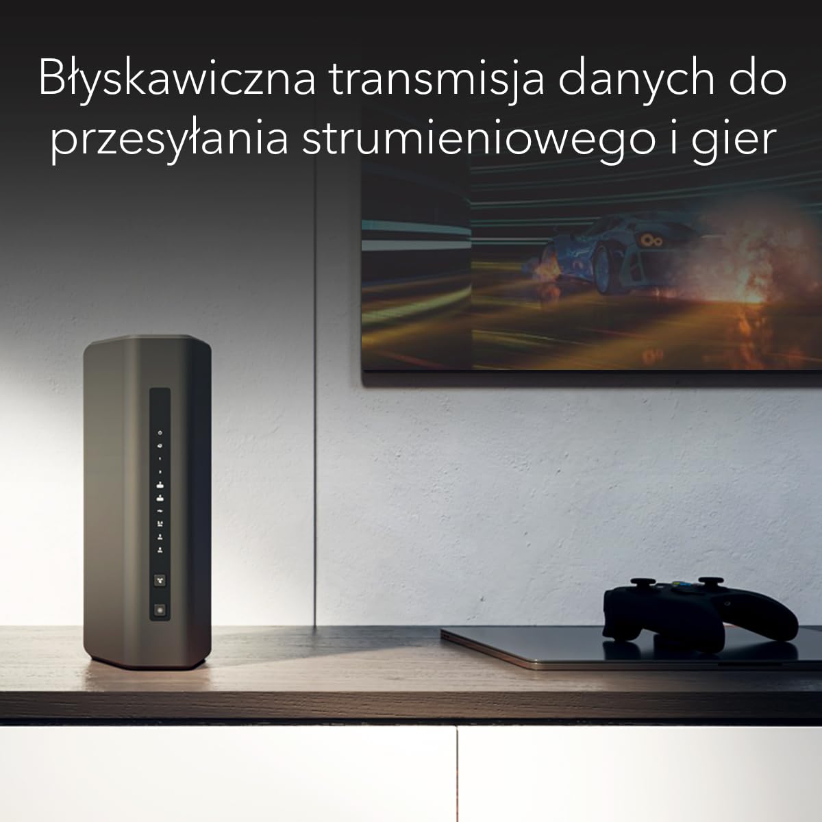 NETGEAR Nighthawk Trójpasmowy router WiFi 7 (RS300) - funkcje zabezpieczeń, prędkość bezprzewodowa BE9300 (do 9,3 Gb/s) - do 185 m2, 100 urządzeń - Port internetowy 2.5 Gb/s.