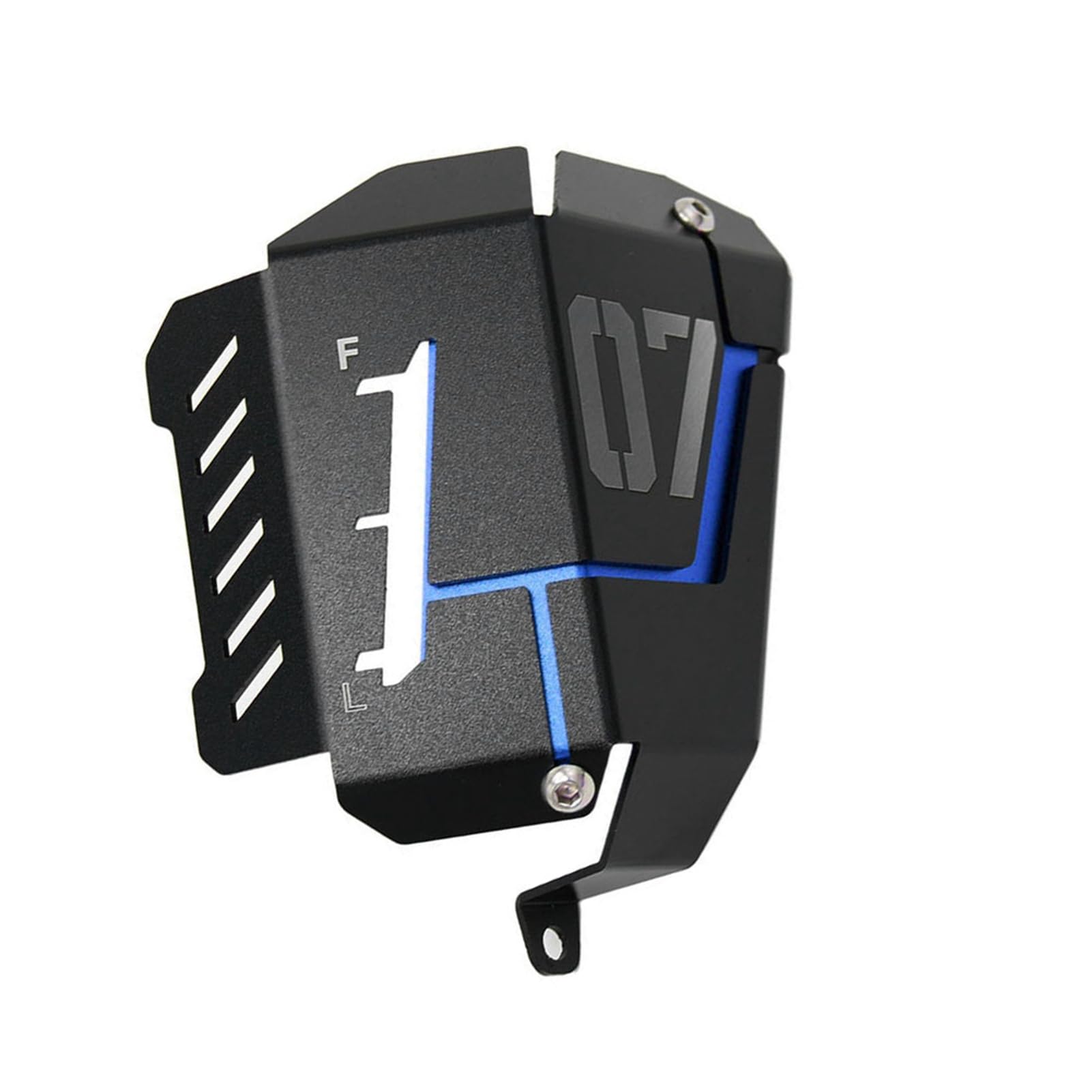 Couvercle de Protection de Réservoir Liquide Refroidissement MT07 FZ07 pour MT-07 FZ-07 2014-2019, Montage Performant en Aluminium CNC, 1 Pièce pour Ventilateurs Moto (Bleu)