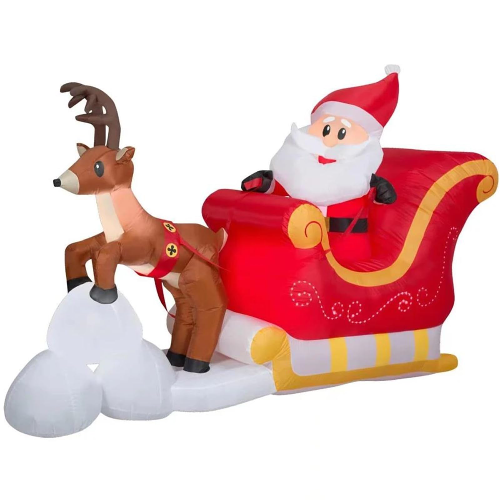 Décorations gonflables de noël 1,5 m père noël en traîneau avec Renne intégré LED pour intérieur et extérieur décoration Amusante Jardin fête de Vacances