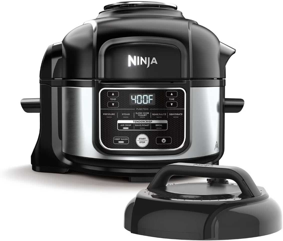 Ninja 10-in-1 Programmable Pressure Cooker and Air Fryer with Steam, Bake, Broil, Roast, Slow Cook, Dehydrate, Crisp and More, Compact 5-Quart Capacity, Stainless Steel Finish for Everyday Cooking Ninja 10-in-1 Programmable Pressure Cooker and Air Fryer with Steam, Bake, Broil, Roast, Slow Cook, Dehydrate, Crisp and More, Compact 5-Quart Capacity, Stainless Steel Finish for Everyday Cooking