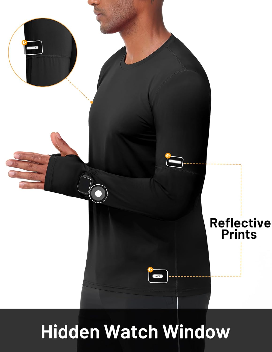 MIER Long Sleeve T Shirts for Men Quick Dry UPF 50+ UV Sun Protection Tee Shirt for Athletic Running Workout Gym Fishing - Image 2