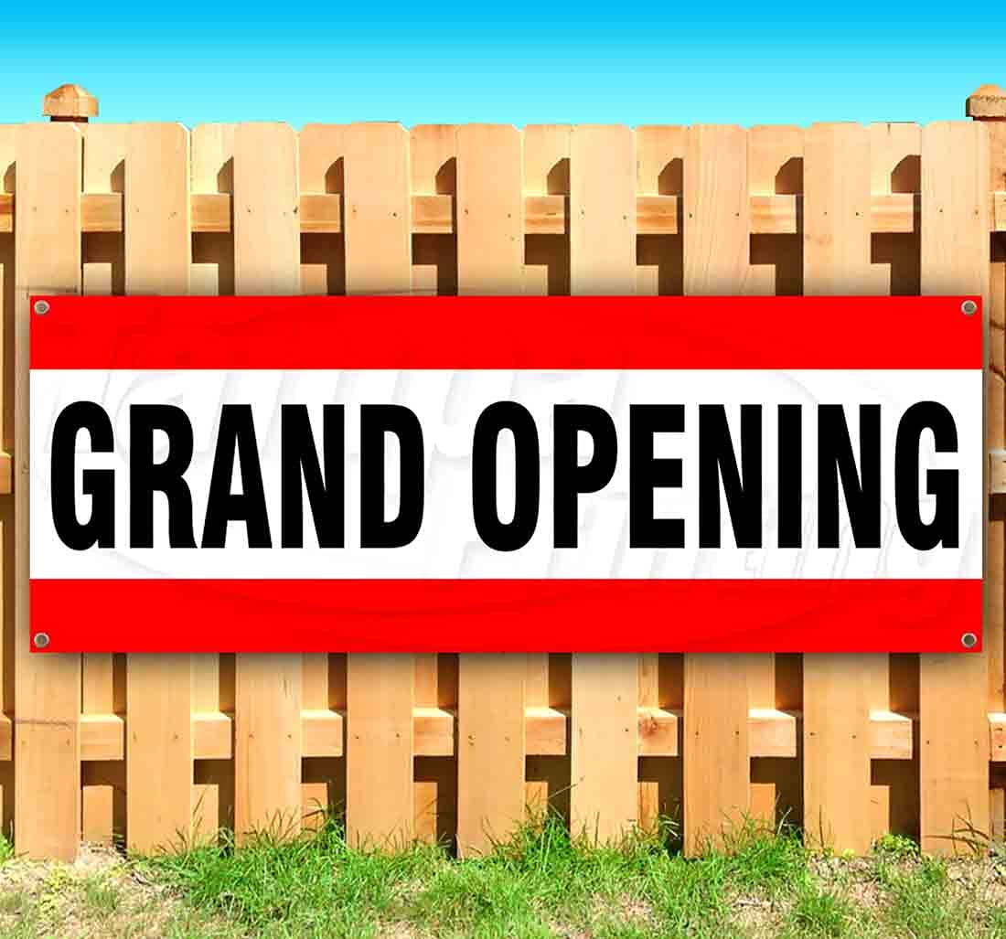 Grand Opening Banner 13 oz | Non-Fabric | Heavy-Duty Vinyl Single-Sided With Metal Grommets