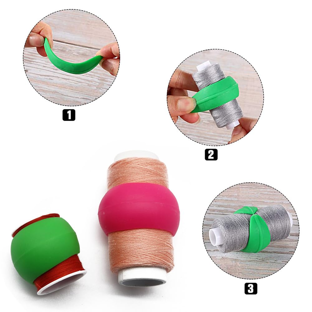 Porta Bobine Di Filo Tokaneit - 25 Clip Colorate, Organizzazione Cucito, Anti-groviglio - Foto 5