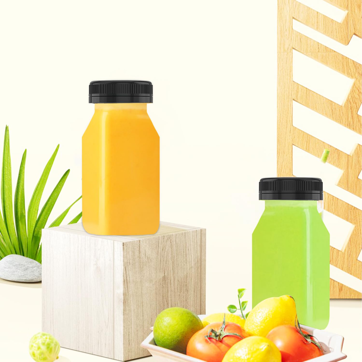 24 Piezas Botellas Plástico Pequeñas con Tapas 120 ml Mini Botella de Bebida Vacía Botellas Zumo Reutilizables Botellas para Shots Transparente para Agua Jugo Batidos Leche Bebidas Caseras