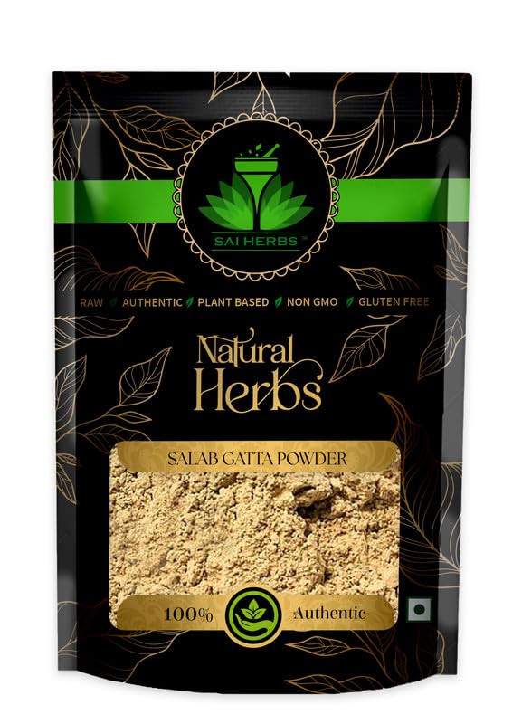 SAI HERBS Salep Orchid Root Powder - Salab Gatta Powder - Pure & Natural (100 Grams)