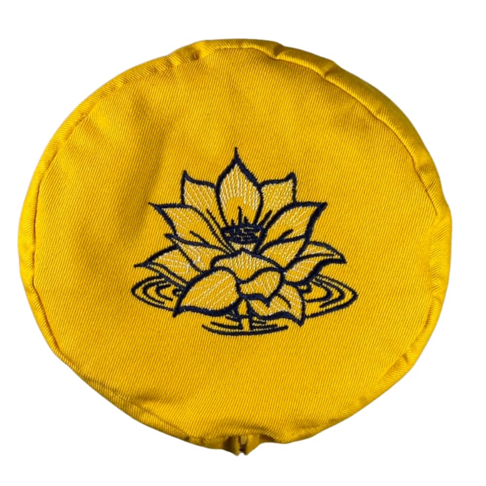 Brow Farm Embroidered Yoga Bolster Replacement Cover | 15 Colour Choices (COVER ONLY) (Bumblebee Yellow Lotus, One Size)