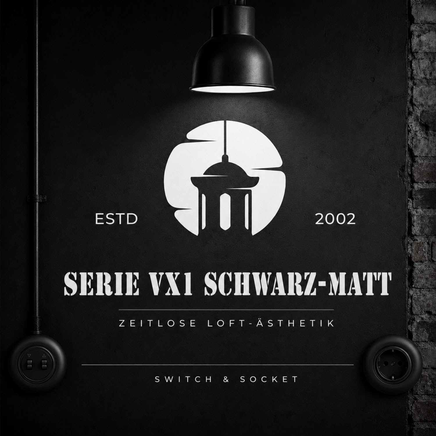 Podtynkowe gniazdko retro potrójne, zacisk wtykowy, All-in-One, seria VX1 czarno-matowe