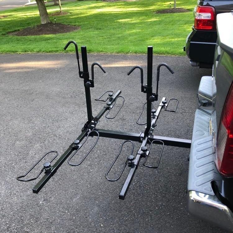 Miniatura 7 de HECASA Soporte universal para 4 bicicletas, plegable, compatible con camiones deportivos, SUV, con receptor de enganche de 2 pulgadas, capacidad de
