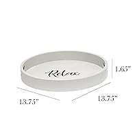 Vista 7 de Elegant Designs HG2013-GYX - Bandeja redonda de madera decorativa para baño y dormitorio, de 13.75 pulgadas, con asas, gris lavado relajado