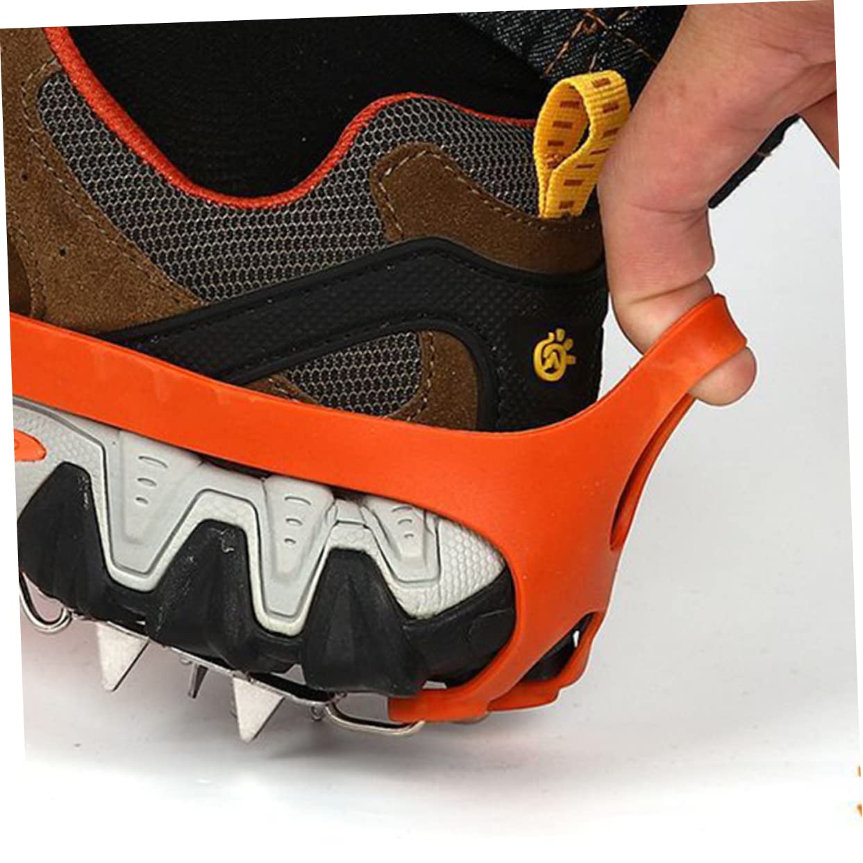 WOFASHPURET 18 Tooth Stainless Steel Ice Cleat Spikes Shoes for Hiking and Mountaineering