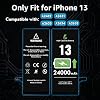 Batería de reemplazo LL TRADER para iPhone 13 con kit de reparación 24000 | Batería de reemplazo de alta capacidad de 24000 mAh para modelo A2482, A2631, A2633, A2634, A2635 3